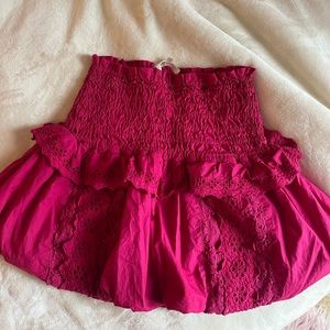 LOVESHACKFANCY PINK BALLOON MINI SKIRT XS